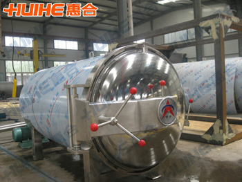 展示精美臥式殺菌鍋(釜)實拍照片,以及設備參數、特點、原理等